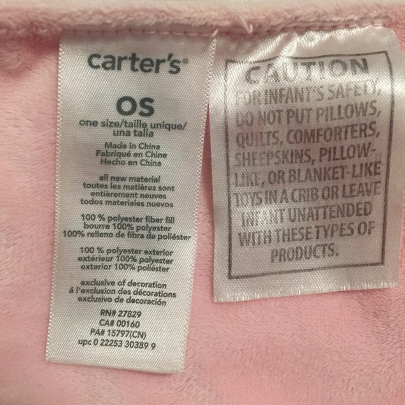 Carter's Pink Horse Rattle Plush Security Blanket Lovey # X30389H (2013) - Picture 4 of 5